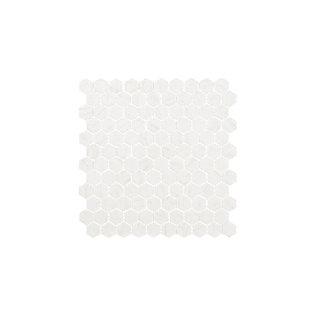 Carrara Hexagon 25x25 MM Mosaik - KakelExpress