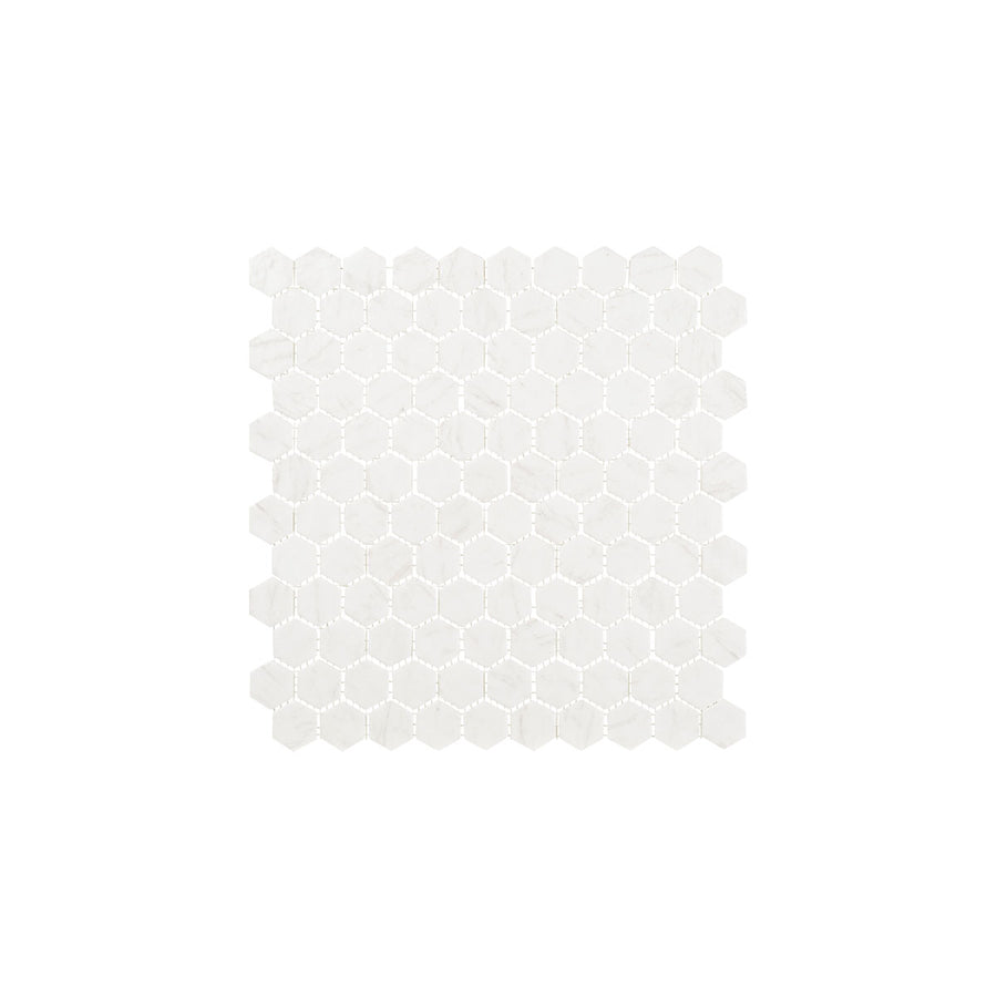 Carrara Hexagon 25x25 MM Mosaik - KakelExpress