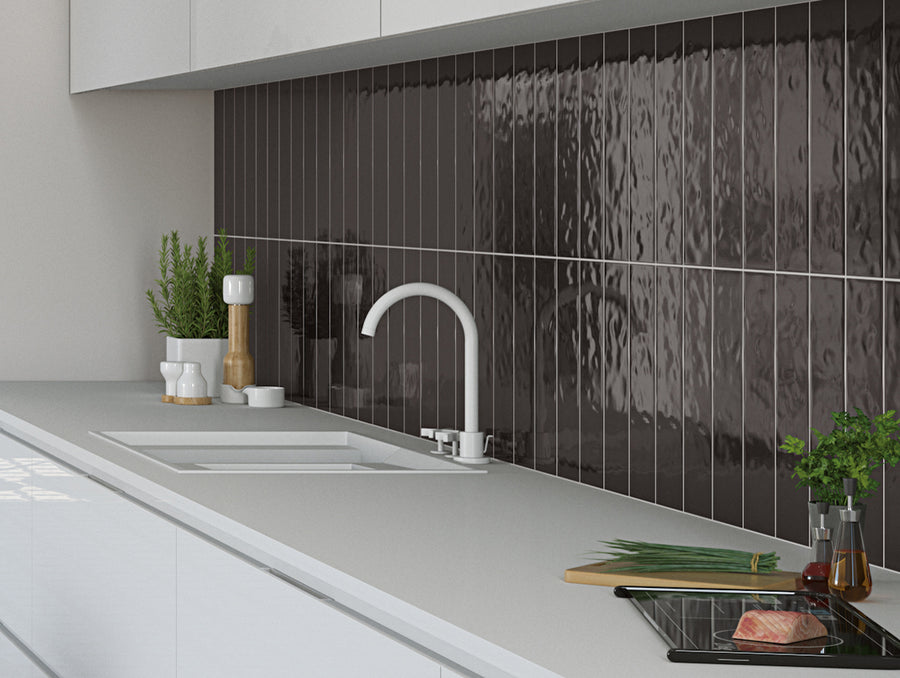 Color Black 8x31,5 CM Kakel - KakelExpress