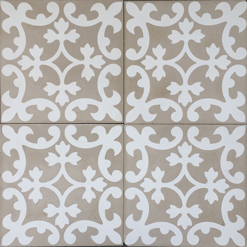 Lansa Beige 20x20 CM Äkta Marakeshplatta i Cement - KakelExpress