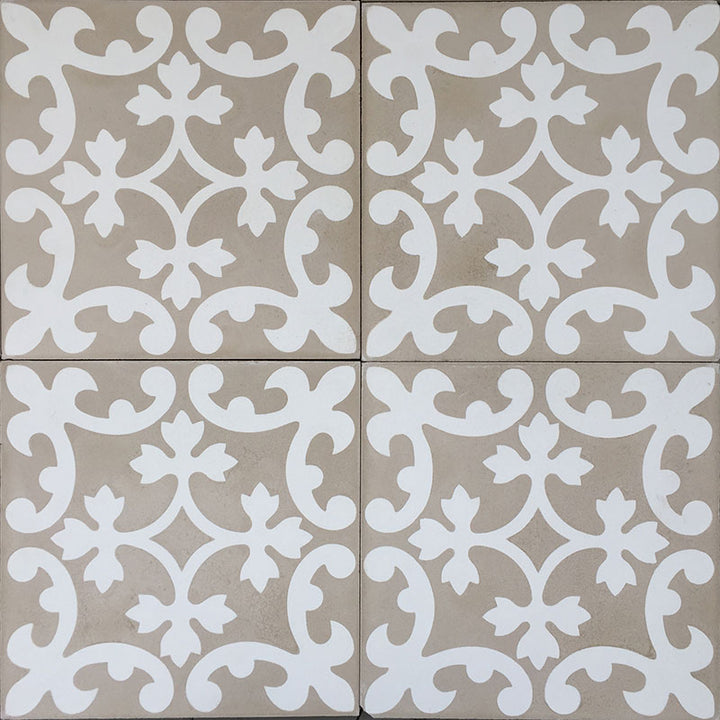 Lansa Beige 20x20 CM Äkta Marakeshplatta i Cement - KakelExpress