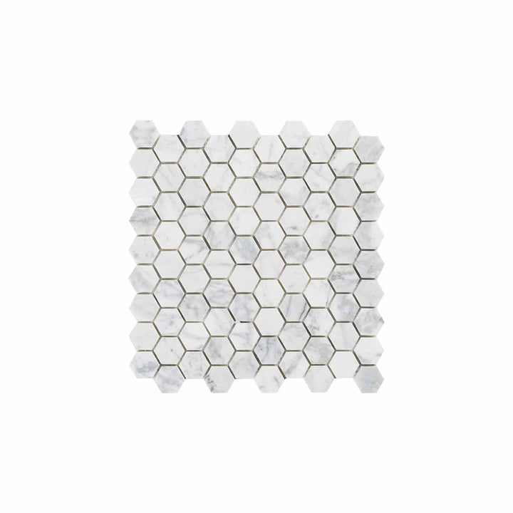 Naturstensmosaik White Marble Hexagon 30x30 MM - KakelExpress