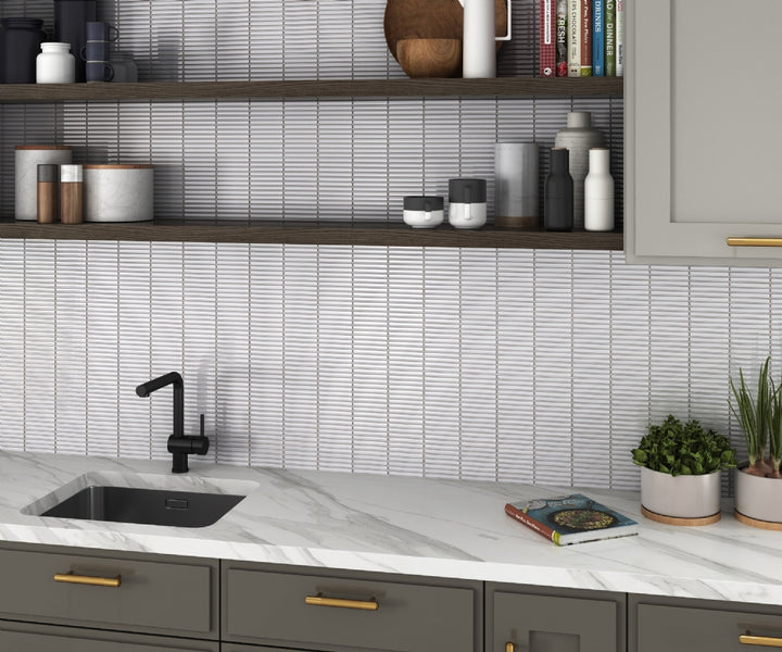 Vox White Kitkat 1,2x9,2 CM Mosaik - KakelExpress