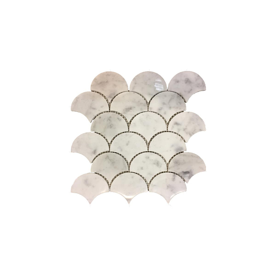 Naturstensmosaik Fiskfjäll Vit 80×70 MM - KakelExpress