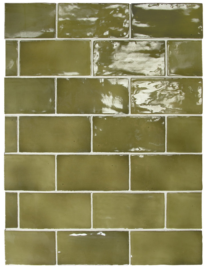 Glaciär Grön 7,5x15 CM Kakel - KakelExpress