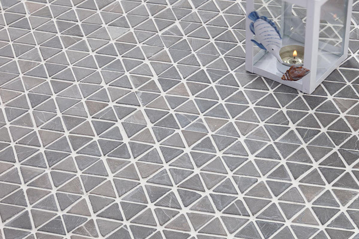 Naturstensmosaik Triangle Mini Grå 28x28x28 MM - KakelExpress