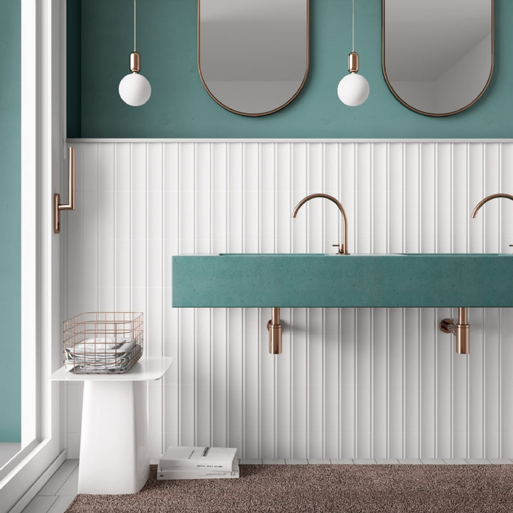 Louis White Matt 6,5x20 CM Kakel - KakelExpress