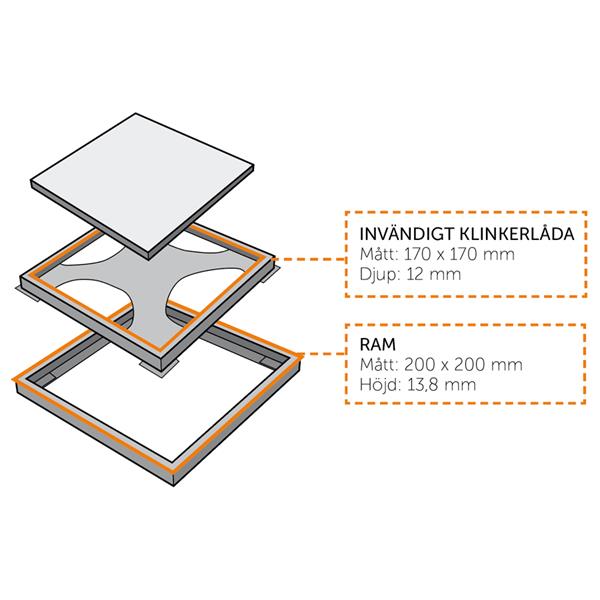 Golvbrunnssil Tile In Frame 200 Svart
