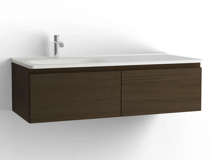 Tvättställsskåp Flow 1200 Brun ek med 2 lådor Vedum