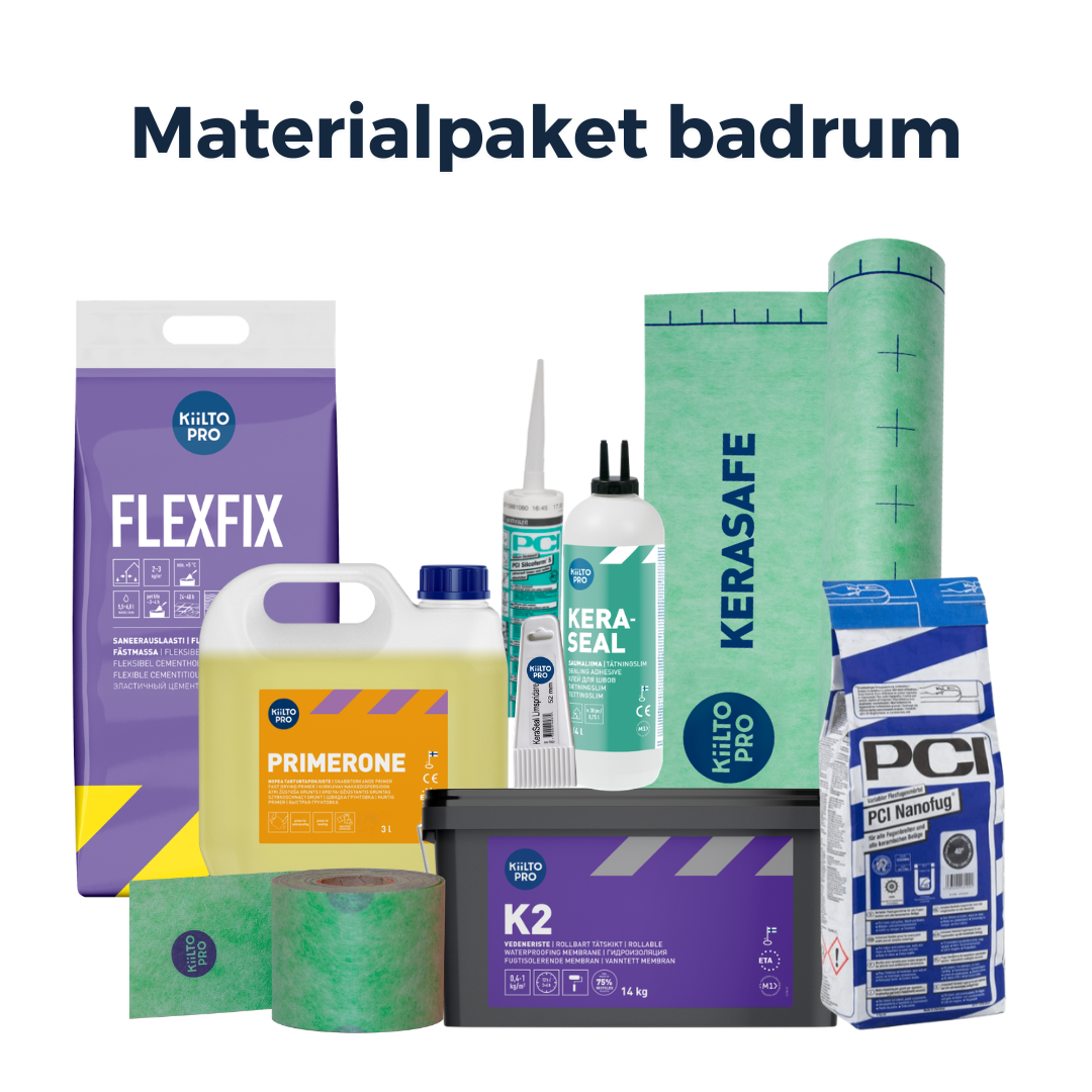 Materialpaket till badrum 5 kvm Kiilto