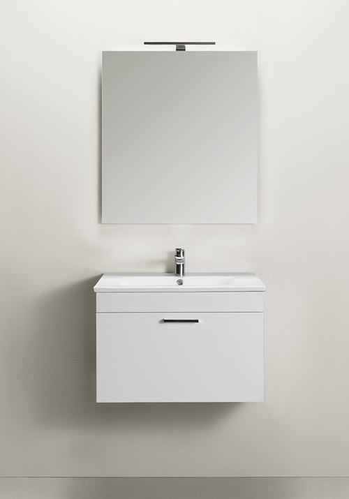 Tvättställsskåp Go 600 Vit med tvättställ och spegel Hafa