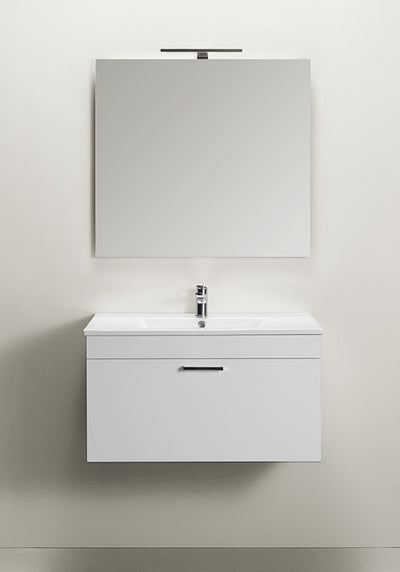 Tvättställsskåp Go 800 Vit med tvättställ och spegel Hafa