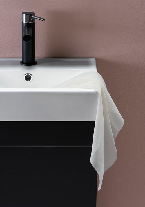 Badrumsmöbel Komplett Go 450 Svart med tvättställ, spegel, LED - lampa och handtag Hafa - Hafa - KakelExpress