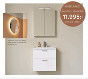 Badrumspaket - Kommod Free 615 med spegel/spegelskåp Vedum - Vedum - KakelExpress