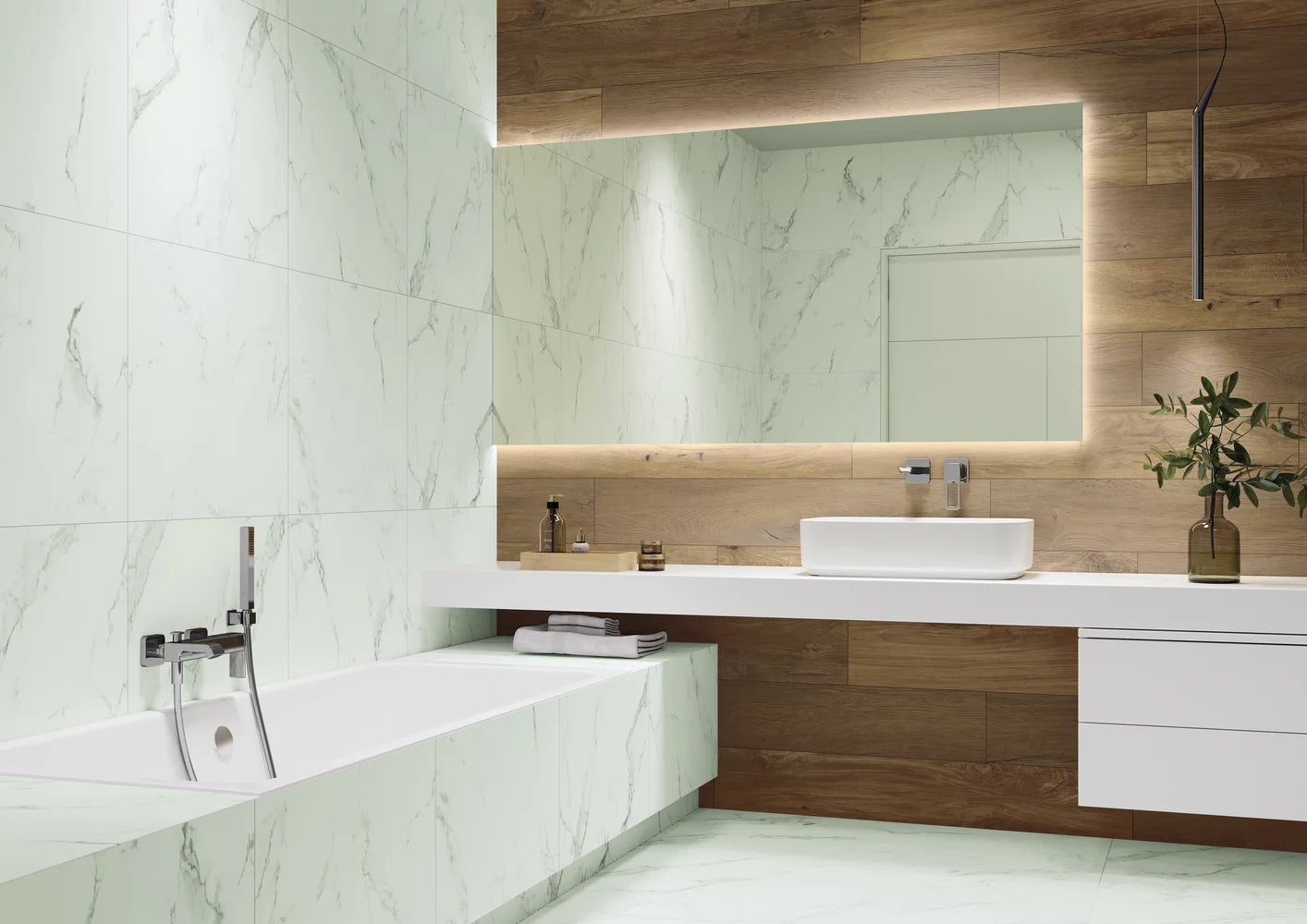 Deluxe Marble White Matt Rect. 60x60 CM Klinker - Trendi Kakel - KakelExpress