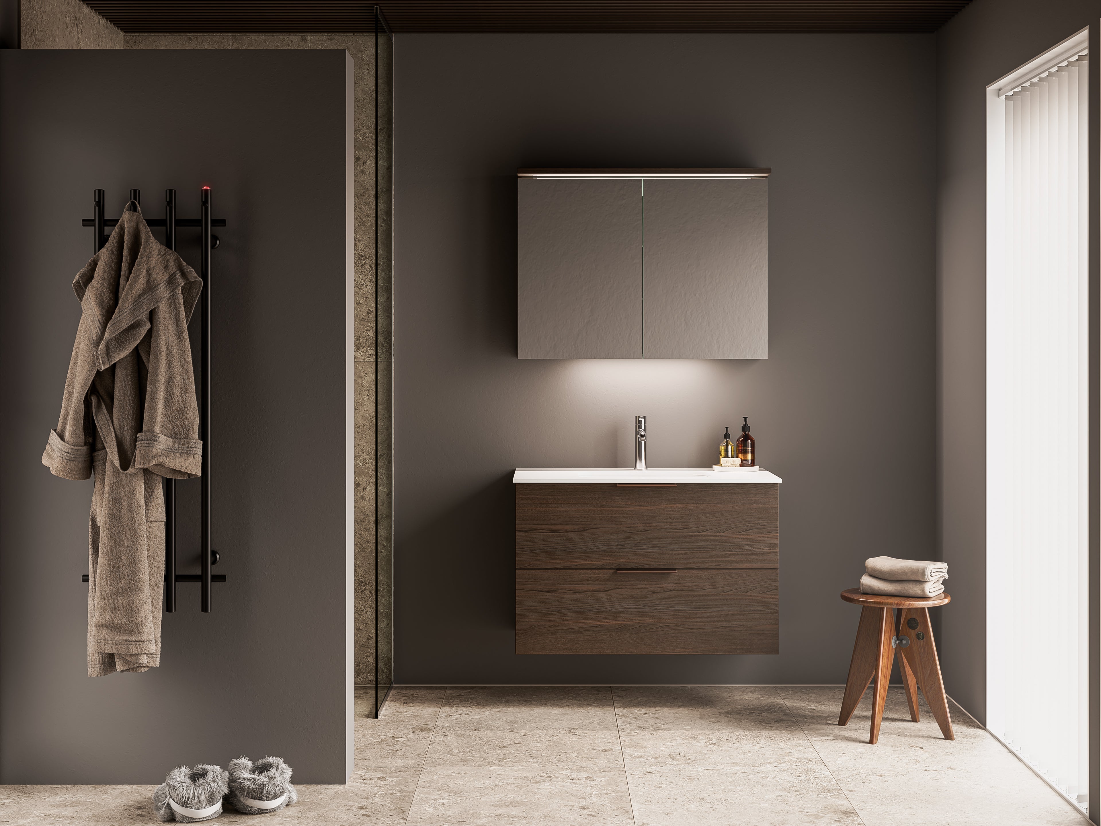 Design 90 CM med spegelskåp - Temal - KakelExpress