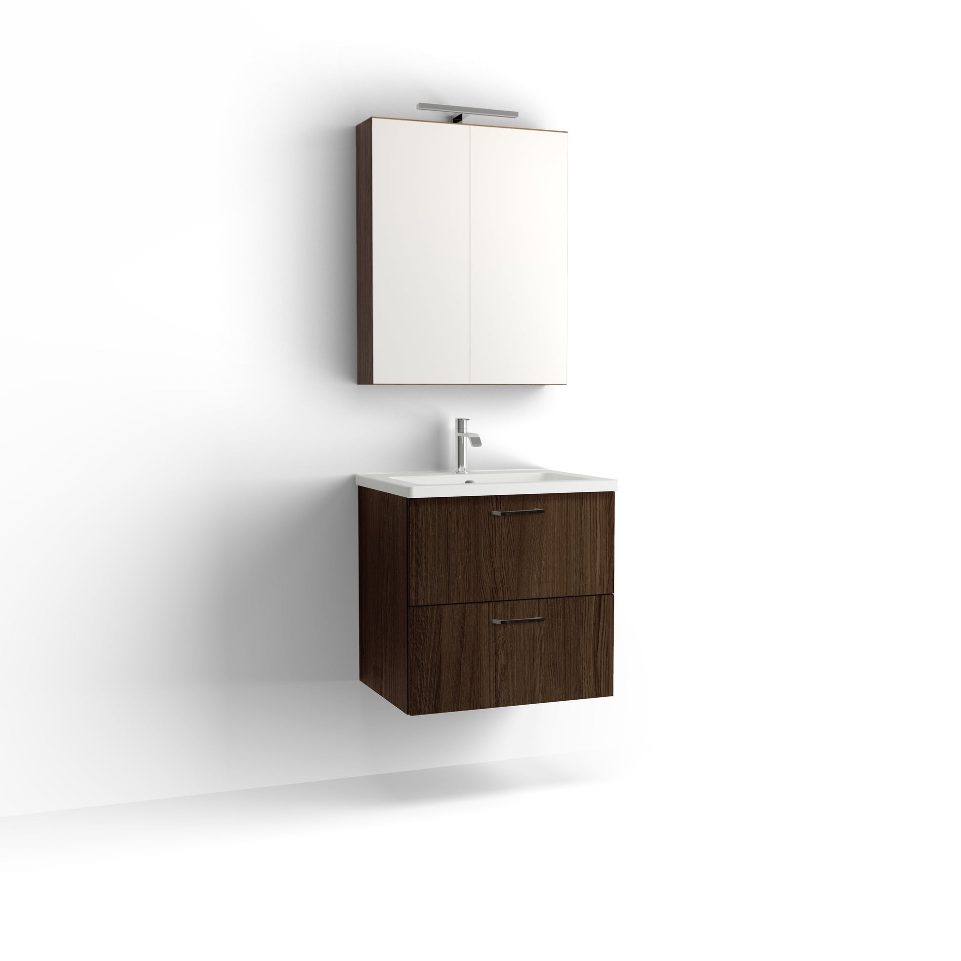 Möbelpaket Free 600 brun ek med spegelskåp Vedum - Vedum - KakelExpress