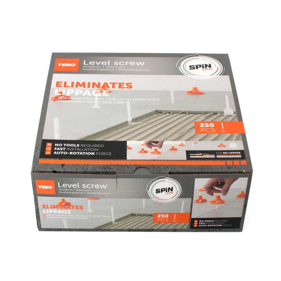 Nivåskruv Spin Level 1 mm / 250 st/frp - TEBO - KakelExpress