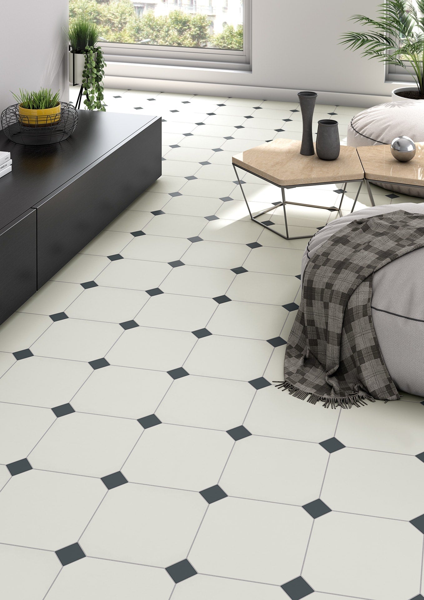 Oktagon White 20x20 CM Klinker - Trendi Kakel - KakelExpress