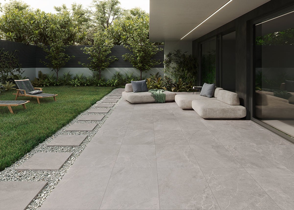 Savoy Grey 60x60 CM Uteklinker (20MM i tjocklek) - tidlöst - KakelExpress