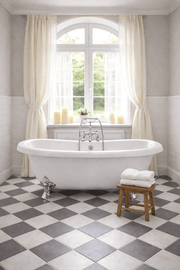 Schackrutigt Vit/Grå 20x20 CM Klinker - Trendi Kakel - KakelExpress