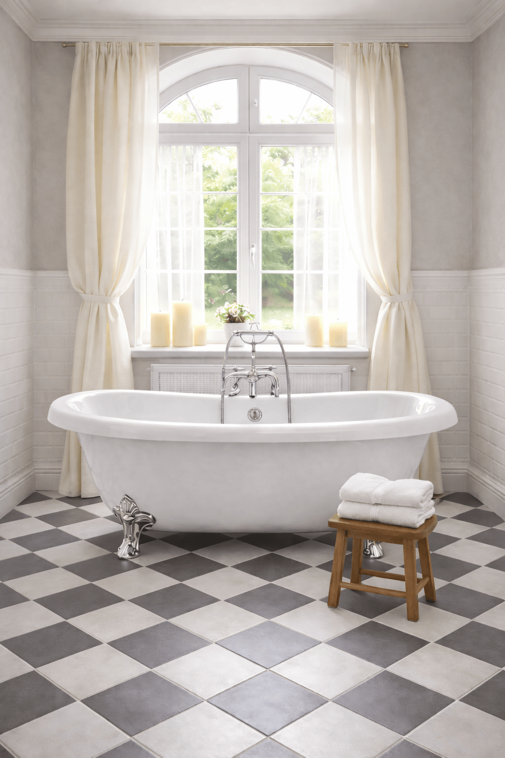 Schackrutigt Vit/Grå 20x20 CM Klinker - Trendi Kakel - KakelExpress