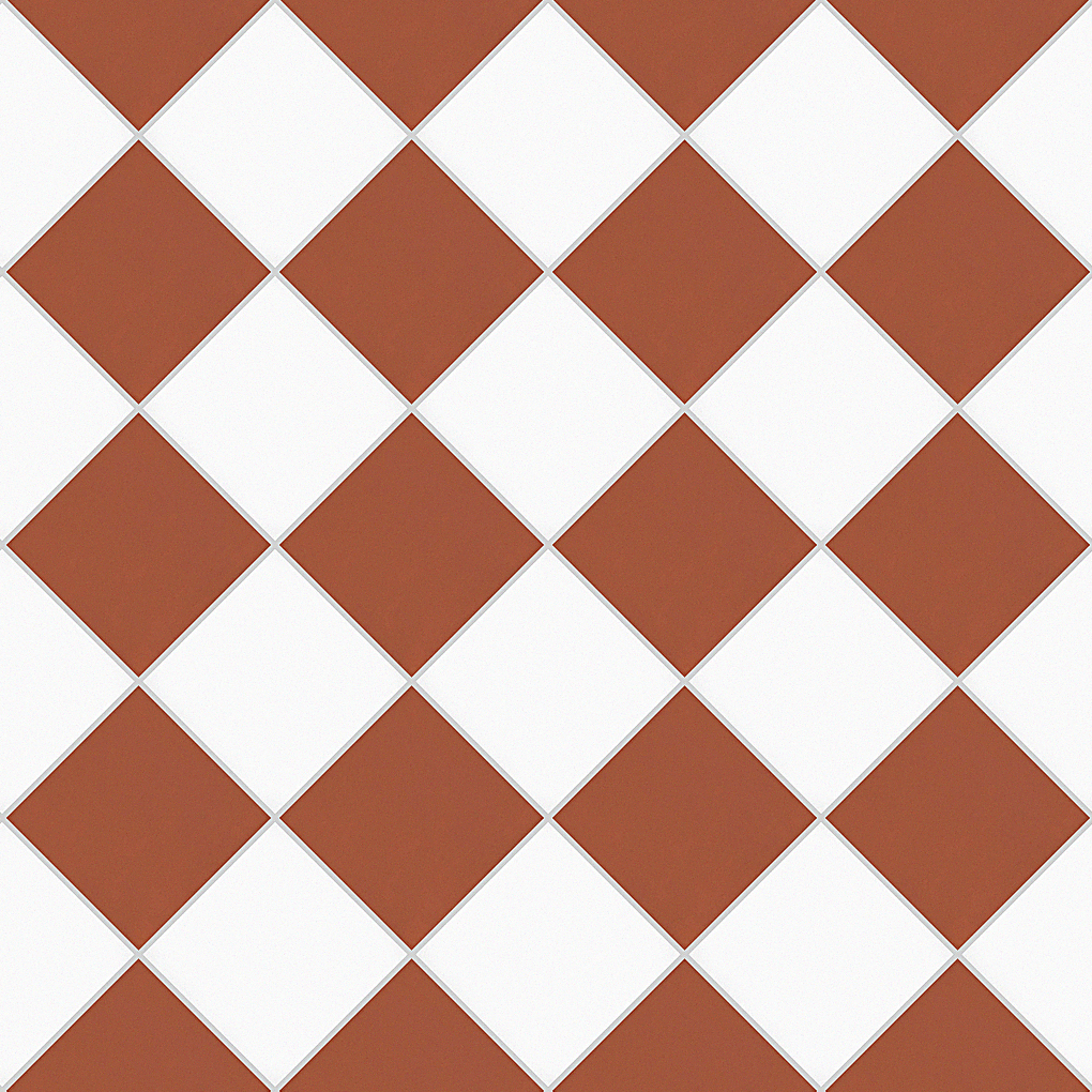 Schackrutigt Vit/Röd 20x20 CM Klinker - Trendi Kakel - KakelExpress