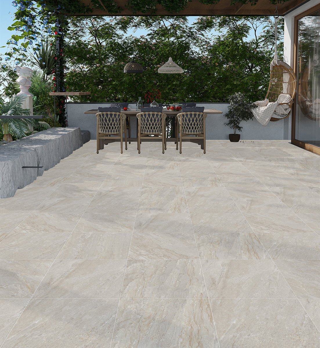 Stelvio Beige 60x60 CM Uteklinker (20MM i tjocklek) - tidlöst - KakelExpress