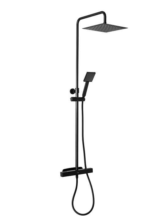 Takdusch Mix Slim Square 160CC Svart med 300x300 duschhuvud Hafa - Hafa - KakelExpress