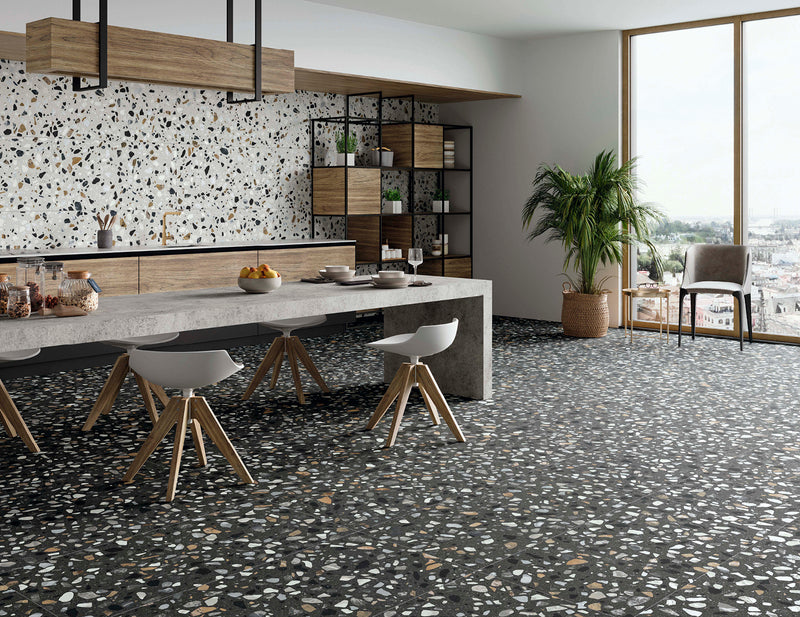 Terrazzo Stone Antracit Matt Rect. 60x120 CM Klinker