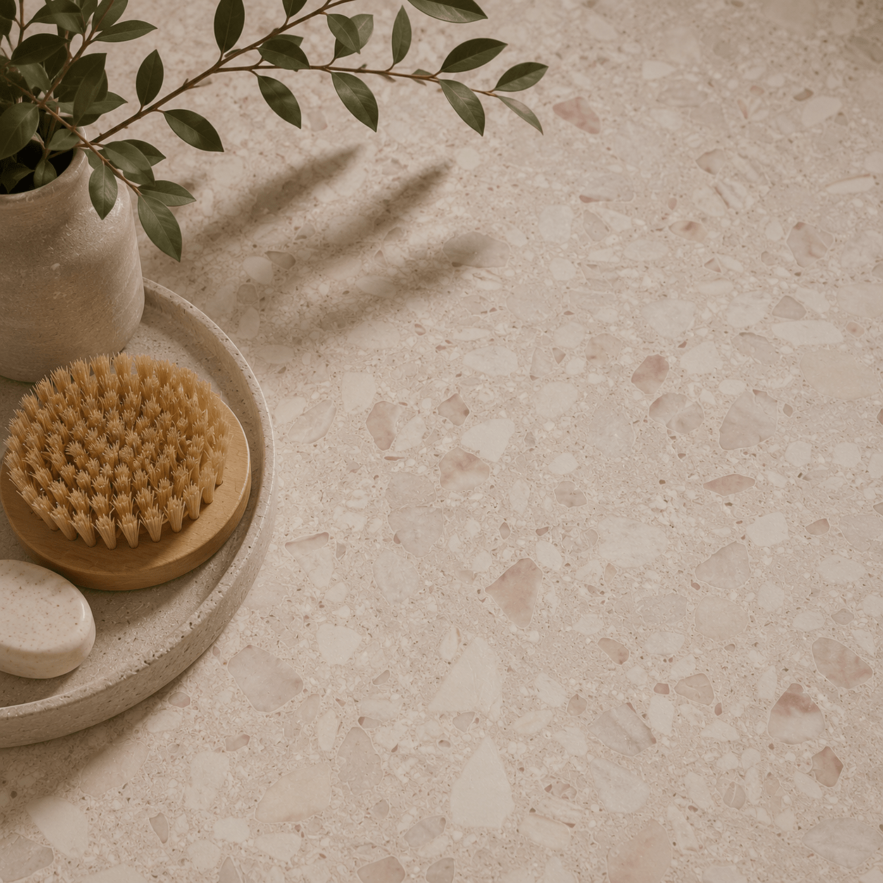 Terrazzo Beige Matt Rect. 60x60 CM Klinker - Trendi Kakel - KakelExpress