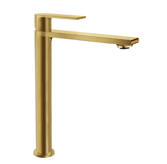 Tvättställsblandare Neo Hög Borstad Mässing Noro - Noro - KakelExpress