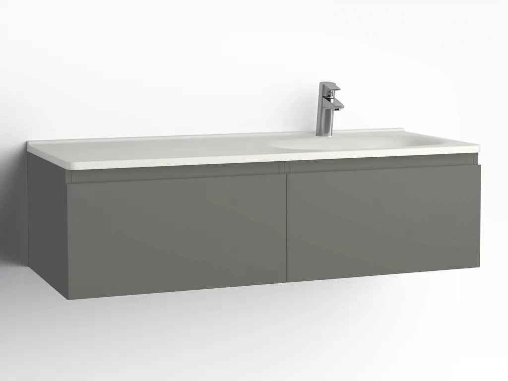 Tvättställsskåp Flow 1200 Betonggrå med 2 lådor Vedum - Vedum - KakelExpress