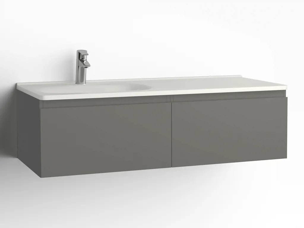 Tvättställsskåp Flow 1200 Betonggrå med 2 lådor Vedum - Vedum - KakelExpress