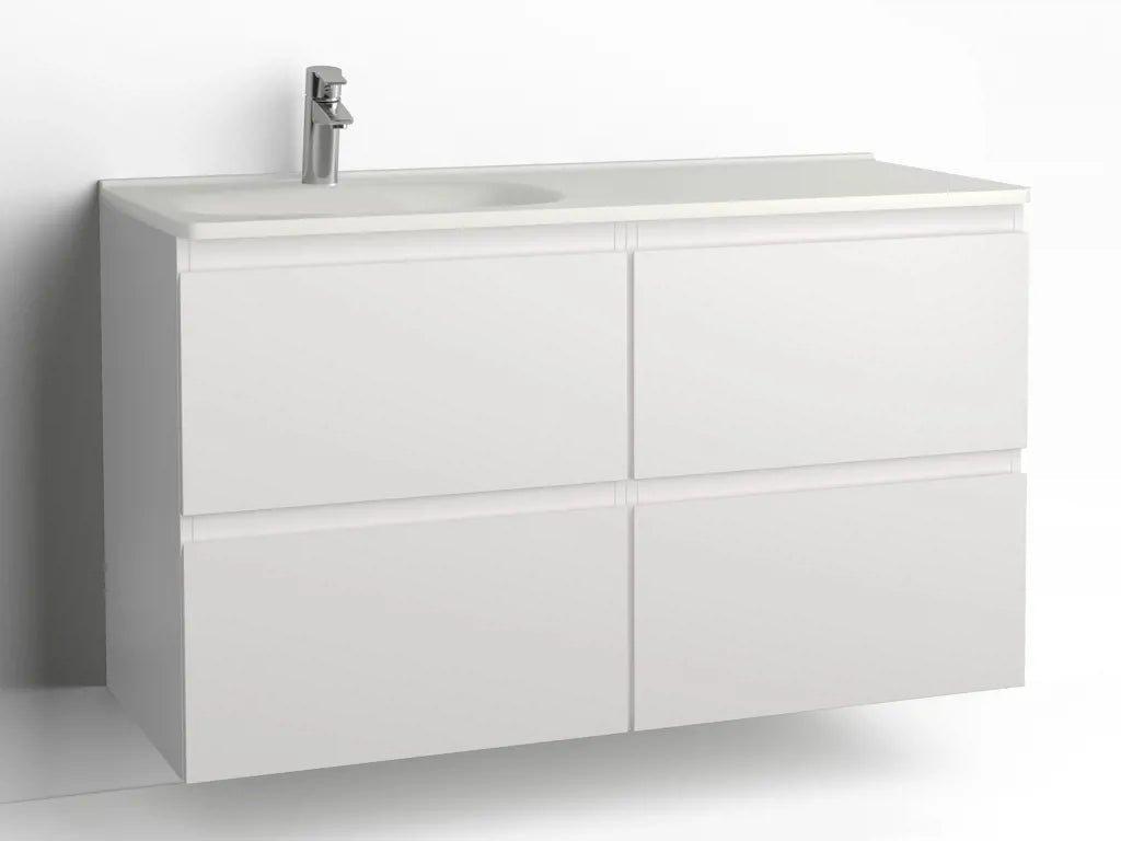 Tvättställsskåp Flow 1200 Vit med 4 lådor Vedum - Vedum - KakelExpress