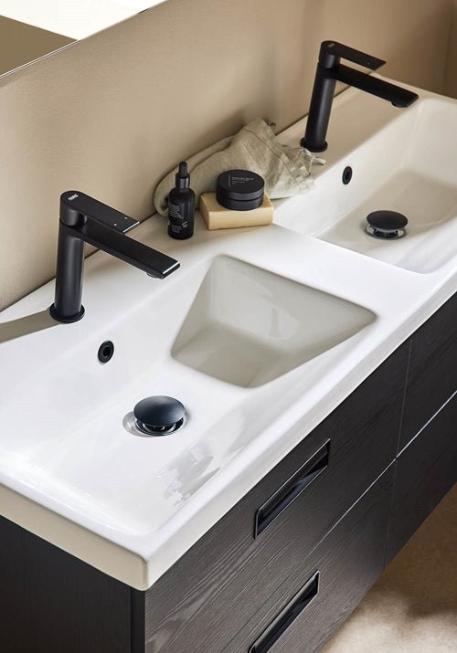 Tvättställsskåp Relounge Svart Trästruktur 1200 med tvättställ Noro - Noro - KakelExpress