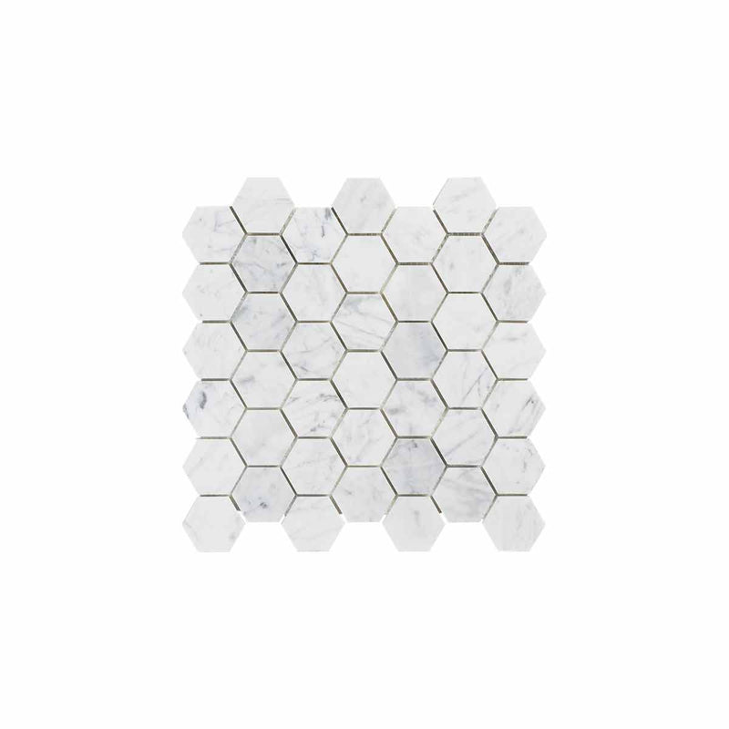 Naturstensmosaik White Marble Hexagon 45x45 MM