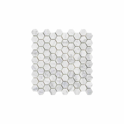 Naturstensmosaik White Marble Hexagon 30x30 MM