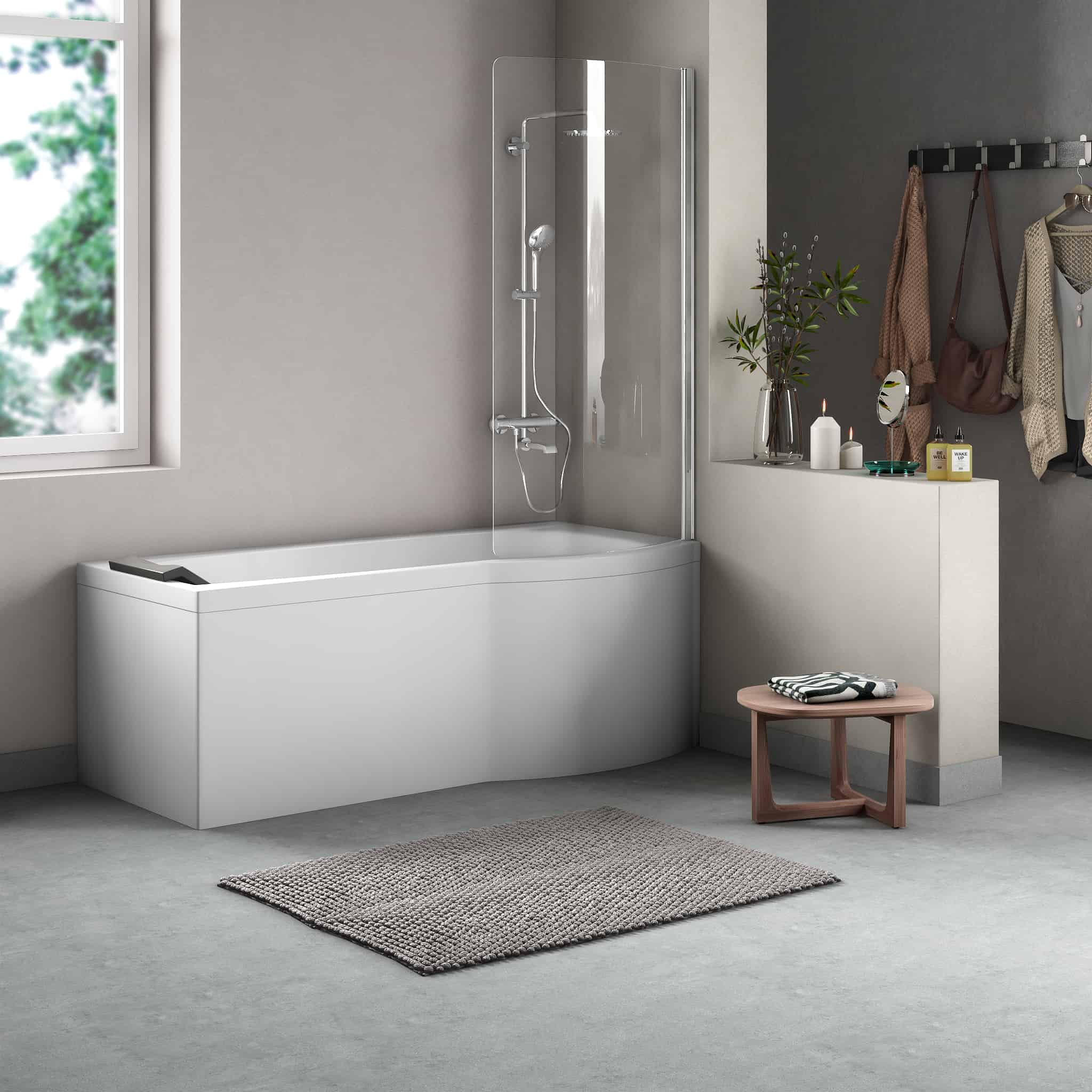 Badkar Bali med duschvägg - Comfornette - KakelExpress