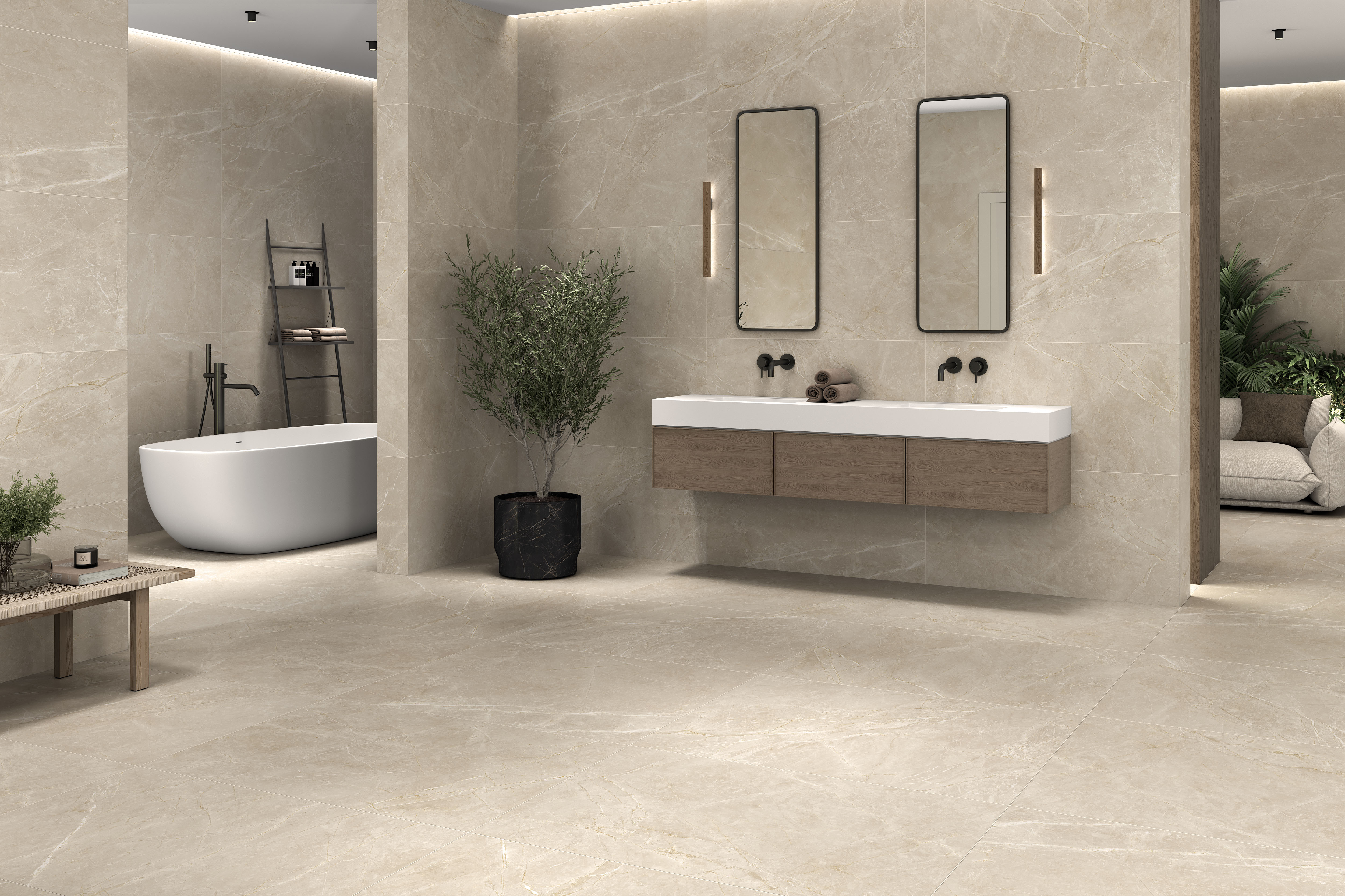 Marblestone Ivory Matt Rect. 60x60 CM Klinker - Trendi Kakel - KakelExpress