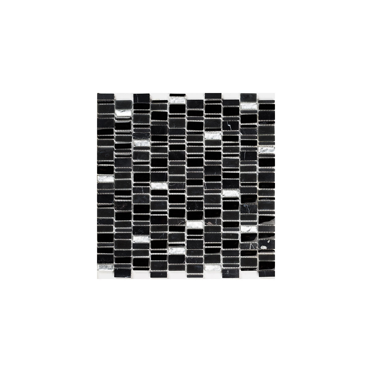 Mixmosaik Waterfall Black 298×298 MM - tidlöst - KakelExpress