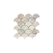 Naturstensmosaik Fiskfjäll Vit 80×70 MM - tidlöst - KakelExpress