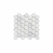 Naturstensmosaik White Marble Hexagon 45x45 MM - tidlöst - KakelExpress