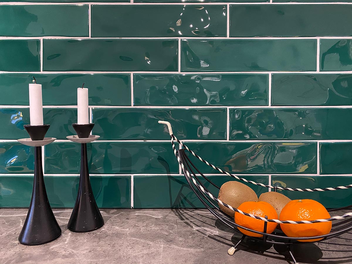 Riviera Grön 7,5x30 CM Kakel - tidlöst - KakelExpress